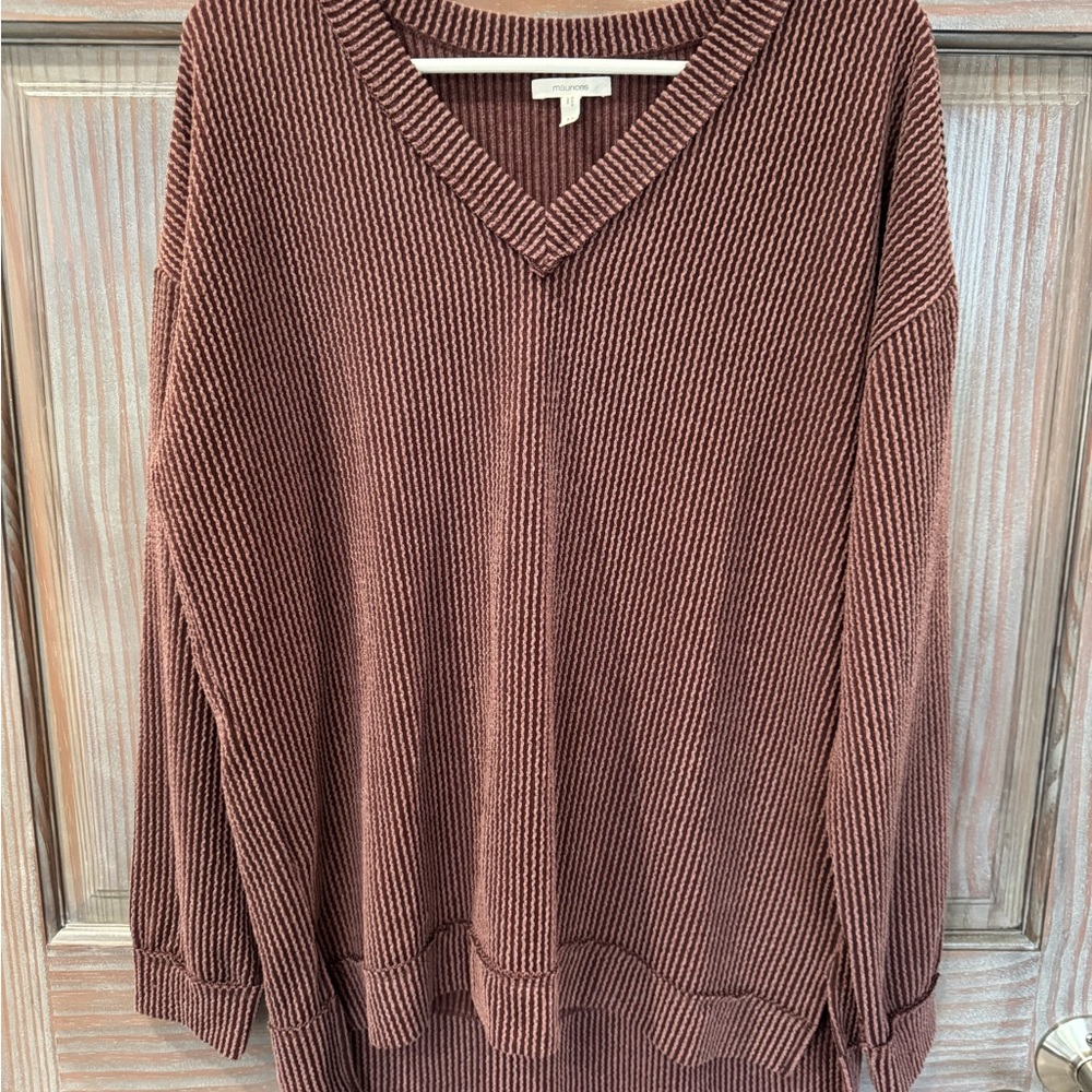 Maurices Chocolate V-Neck Shirt
